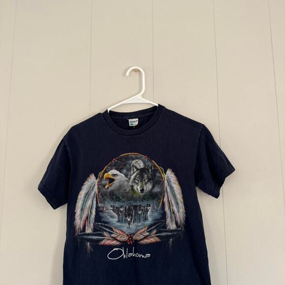 Gildan y2k navy blue oklahoma short sleeve t shirt unisex small - Picture 2 of 4